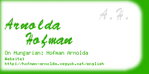 arnolda hofman business card